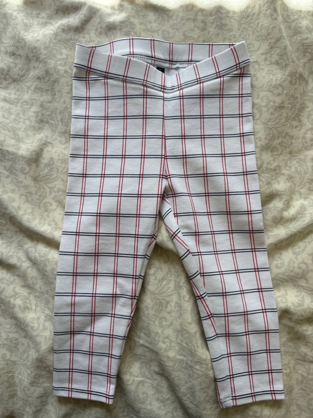 Janie and Jack White Plaid Leggings - toddler 18-24m